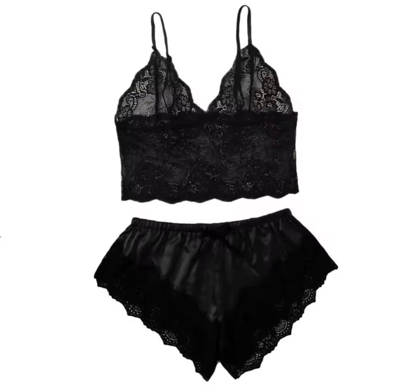 Lace satin sexy night set
