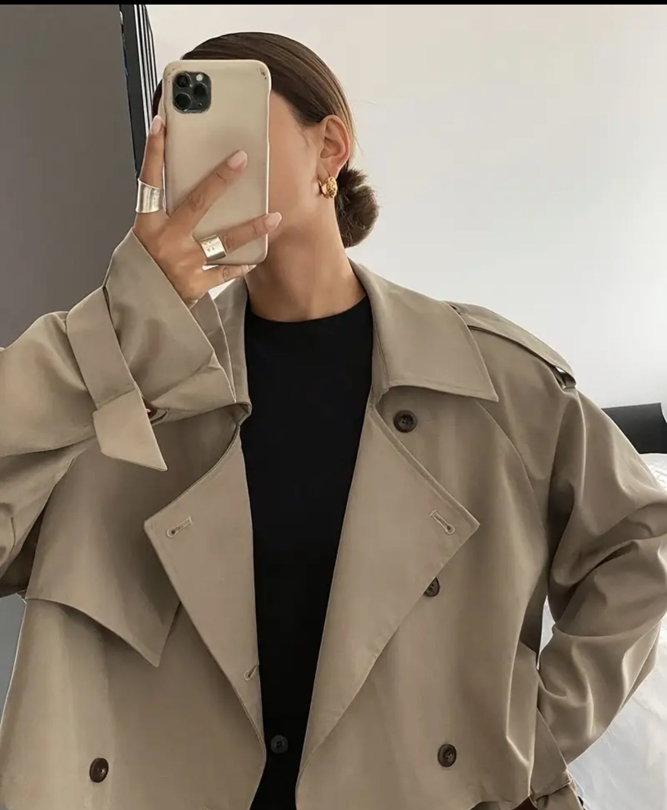 Autumn long sleeve trench-coat