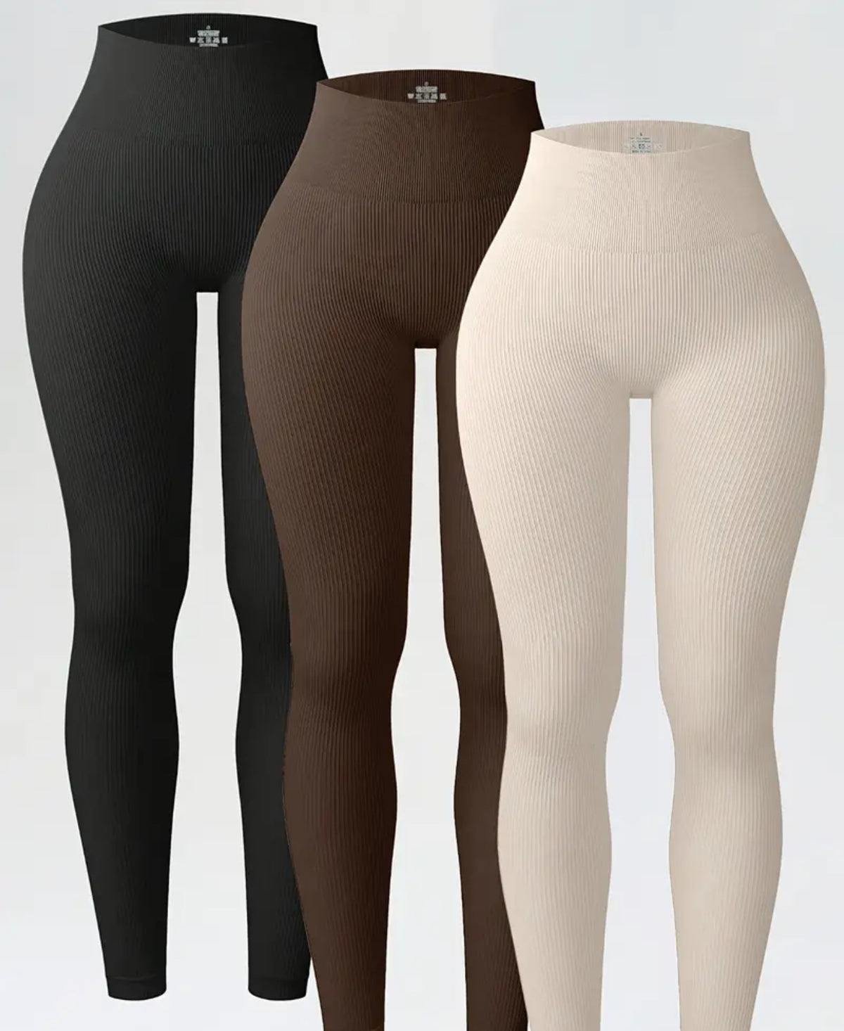 3pcs solid color leggings