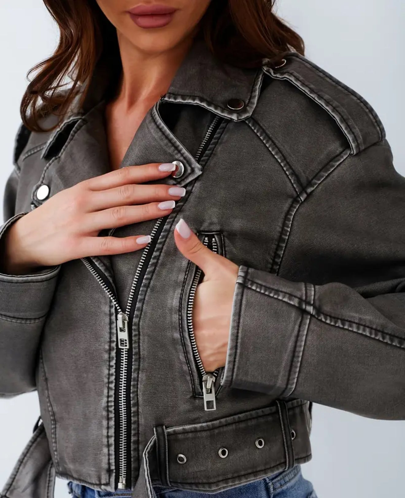 Women’s casual leather jacket