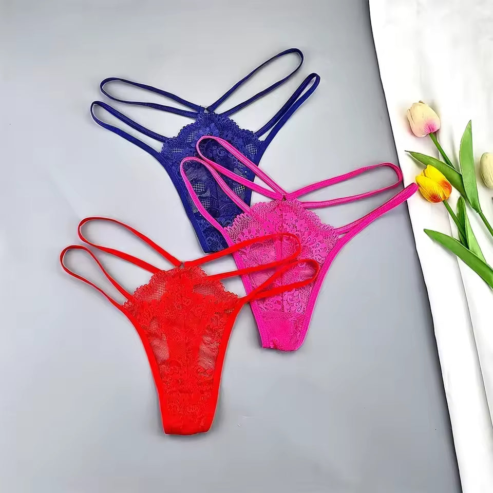 3 Pcs sexy Lace Strap Thong’s